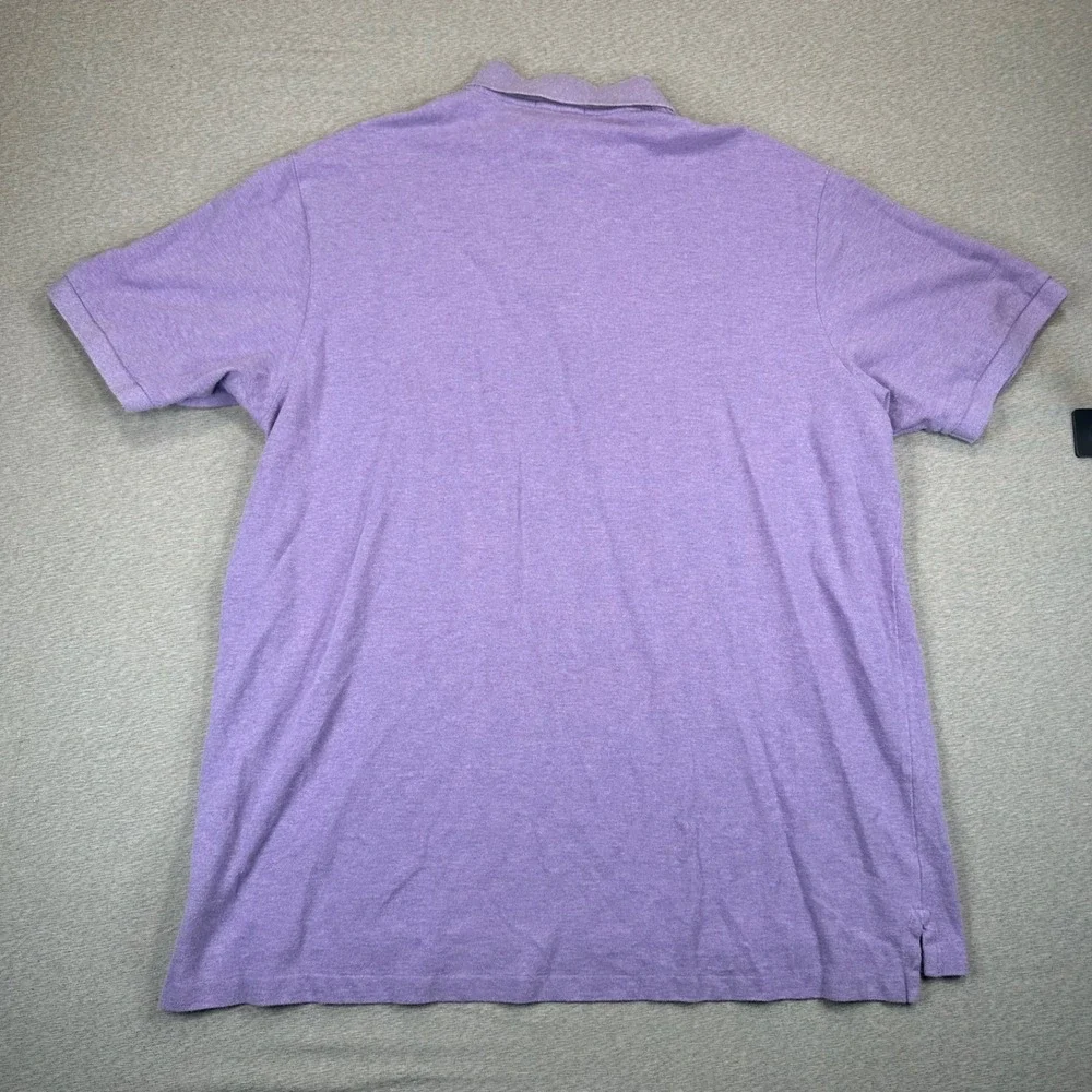 Polo Ralph Lauren Men 3XLT Polo Shirt Purple Heathered Short Sleeve Cotton Logo
